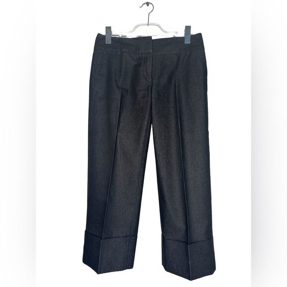 Classics Entier Women's Dark Gray Crop Wide Leg Cuffed Pants Size 4 - Picture 1 of 8